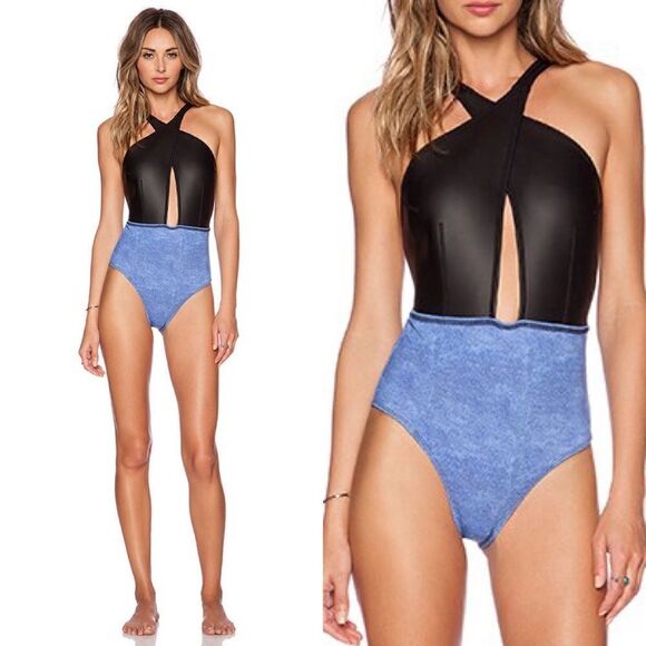 SKYE & staghorn Sea Bed Swimsuit in Denim
